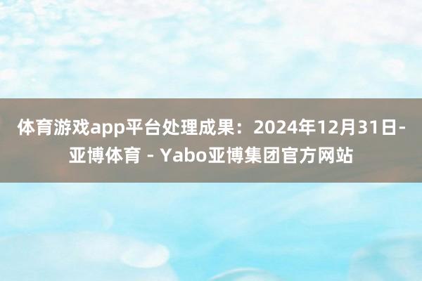 体育游戏app平台处理成果：2024年12月31日-亚博体育 - Yabo亚博集团官方网站