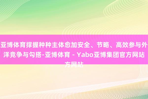 亚博体育撑握种种主体愈加安全、节略、高效参与外洋竞争与勾搭-亚博体育 - Yabo亚博集团官方网站