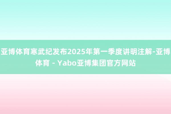 亚博体育寒武纪发布2025年第一季度讲明注解-亚博体育 - Yabo亚博集团官方网站