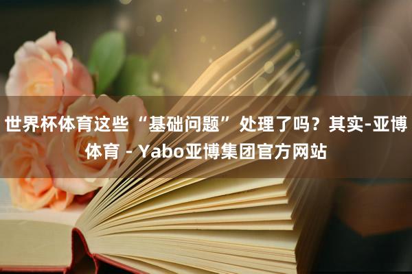 世界杯体育这些 “基础问题” 处理了吗？其实-亚博体育 - Yabo亚博集团官方网站