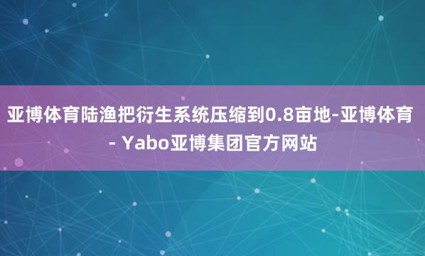 亚博体育陆渔把衍生系统压缩到0.8亩地-亚博体育 - Yabo亚博集团官方网站